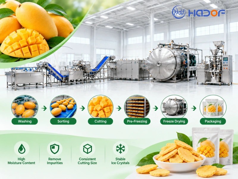 Mango Freeze-Drying Production Line for Commercial Fruit Factories